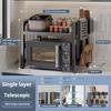 Floor-standing retractable microwave oven rack multi-layer oven countertop item storage rack adjustable height kitchen rack