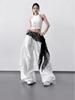 High-Waist Lace Splicing Wide-Leg Street Dance Pants for Women - Spring/Summer Casual Sportswear