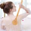 Long Handle Pig Bristle Bath Brush Bamboo Shower Back Scrubber Body Cleaning Tool For Disabled Bath Brushes Sponges
