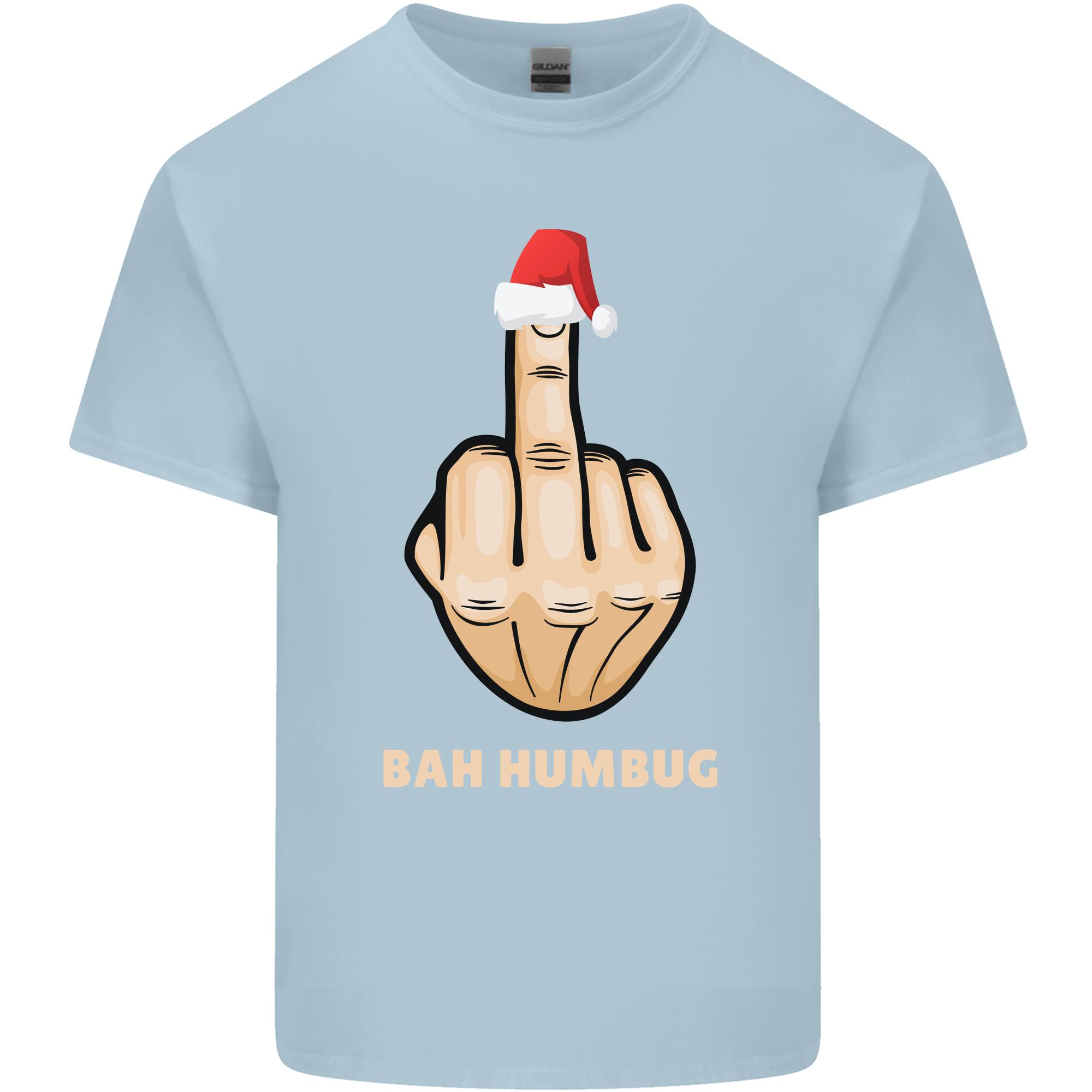 Bah Humbug Finger Flip Funny Christmas Rude Unisexs Light Cotton TShirt S