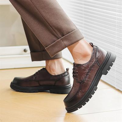 Fashion Spring Lace Up Leisure Men Business Comfort Platform High Quality Oxford Shoes Men's Walking Shoes Leisure Walking Wedding Shoes