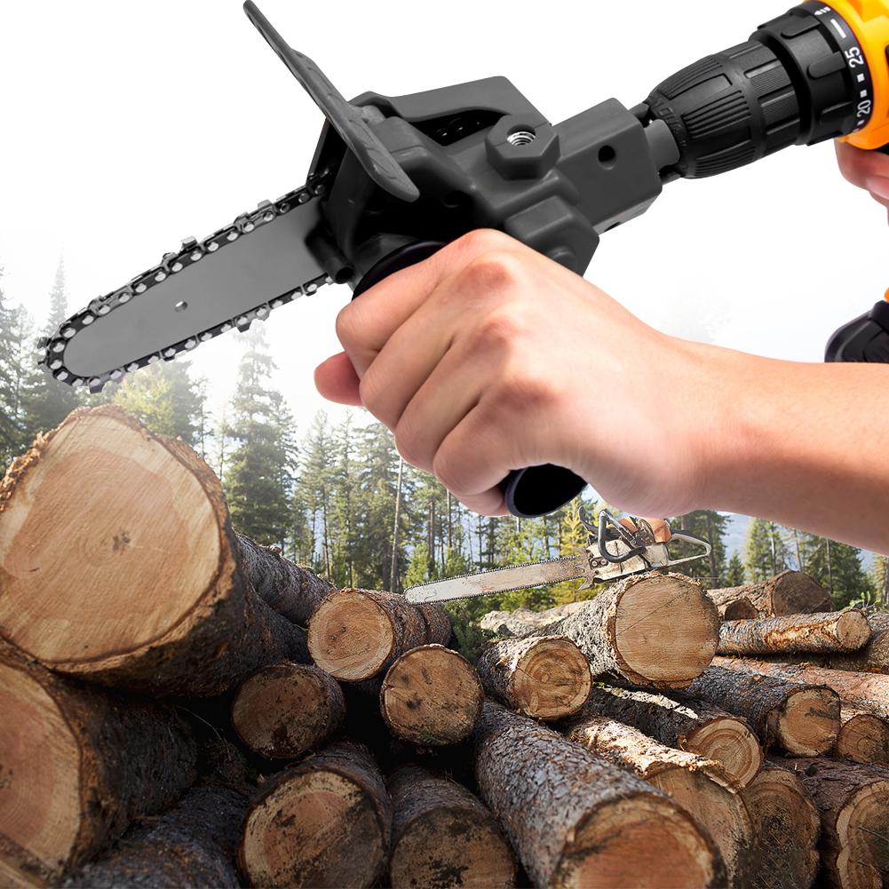 6 Inch Chainsaw Adapter Electric Drill Modified To Electric Chainsaw DIY Converter Adapter Woodworking Cutting Power Tool