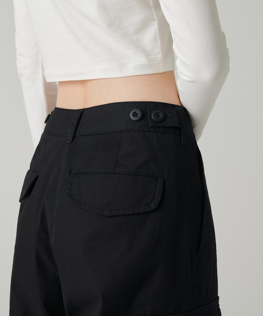 MUSINSA STANDARD WOMAN Women'S Wide Cargo Pants [Black]