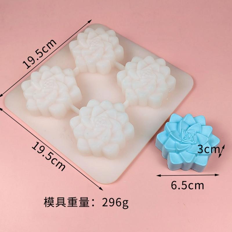 4/6 Cavity Reusable Soap Molds Tray Silicone Round Circles Soap Molds DIY Handmade Craft Cake Decorating Tools