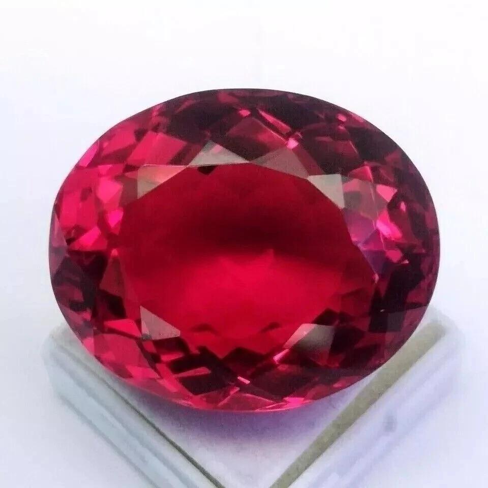 95+ Ct Natural Pink-Red Topaz Brazilian Oval Cut Stunning Certified Gemstone