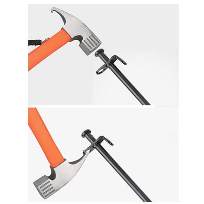 Outdoor Multifunktions-Nagelhammer Camping Zelt Baldachin Hammer Hochkohlenstoffstahl Heim Nagelzieher Hochkohlenstoff Nagelentferner