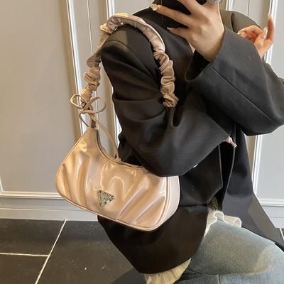 Folded Small Bag Women's New Fashionable Versatile Shoulder Underarm Bag Summer Popular Messenger Dumpling Bag