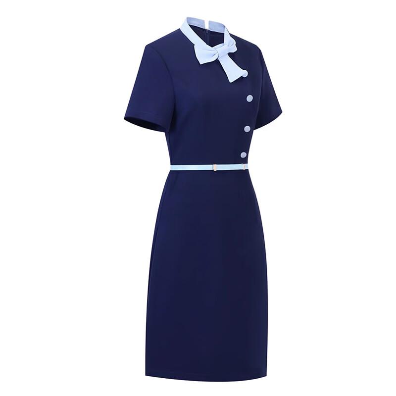 Elegant Professional Short-Sleeve A-Line Dress