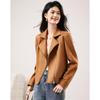 Women's Suede-Effect Short Biker Jacket