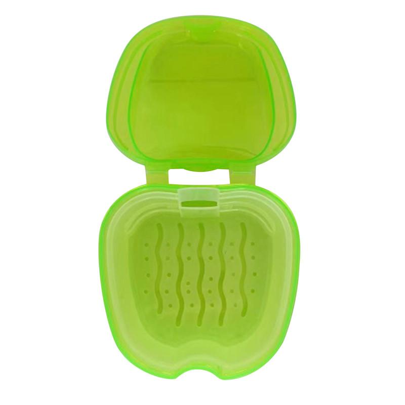 1PC Oral Denture Care Bath Box False Teeth Cleaning Nursing with Hanging Net Container Cleaning False Teeth Bath Case