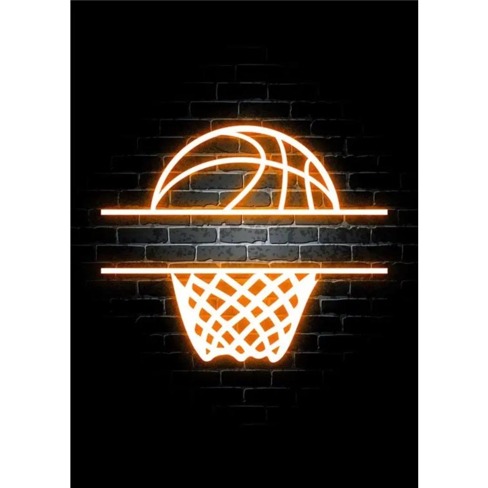 Basketball Posters And Prints Wall Art Neon Light Canvas Painting Modern Murals Teenage Boy Room Decoration Pictures
