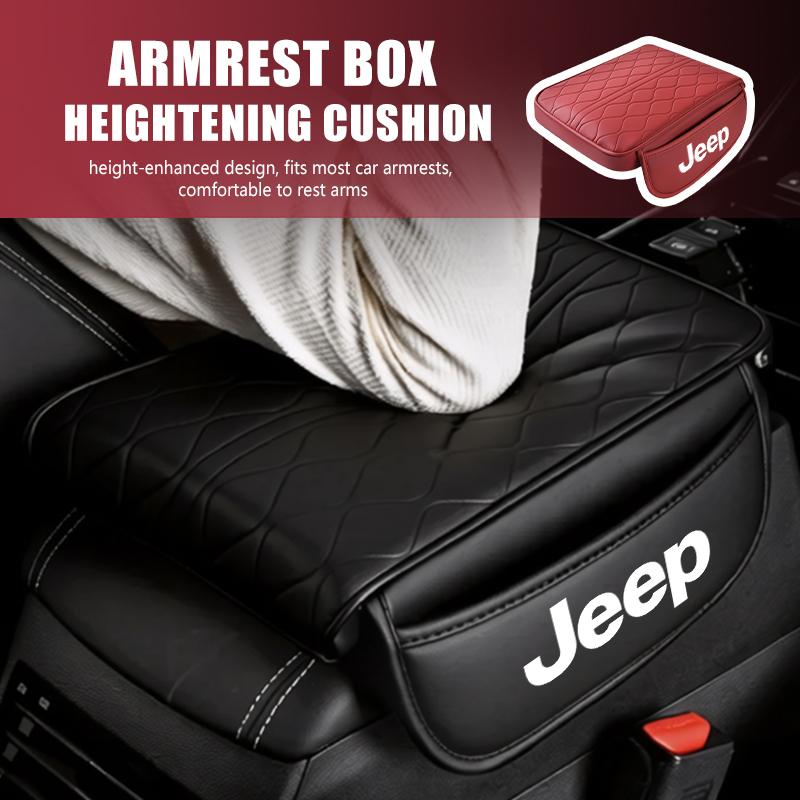 For Jeep Car Arm Rest Cushion Leather Anti Scratch Armrest Box Protector Cover Grand Cherokee Wrangler JK Renegade Gladiator