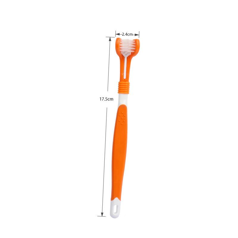 Pet Toothbrush Three-Head Toothbrush Multi-angle Cleaning Addition Bad Breath Tartar Teeth Care Dog Cat Cleaning Mouth