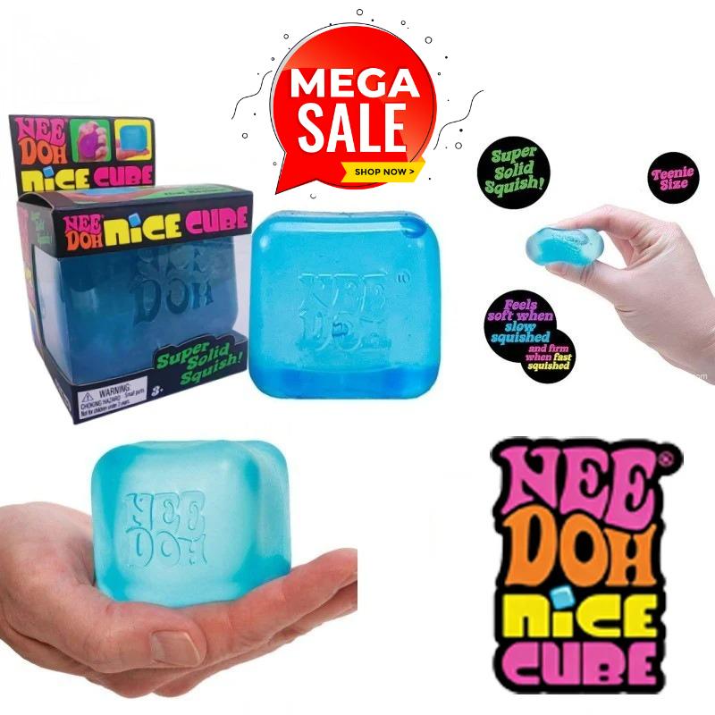 New Hot Needoh Nice Ice Squish Toy Super Solid Cube Squeeze Sensory Fidget Toy Stress Relief For Adults Squeeze Toy Fidget Toy