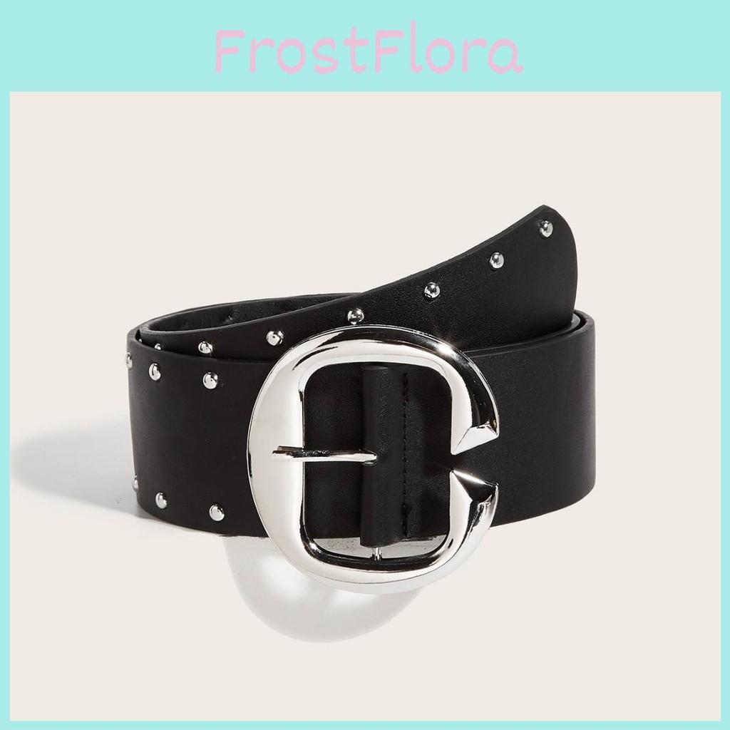 Retro Fashion Rivet Belt With Alloy Buckle Casual Outfits Everyday Accessory
