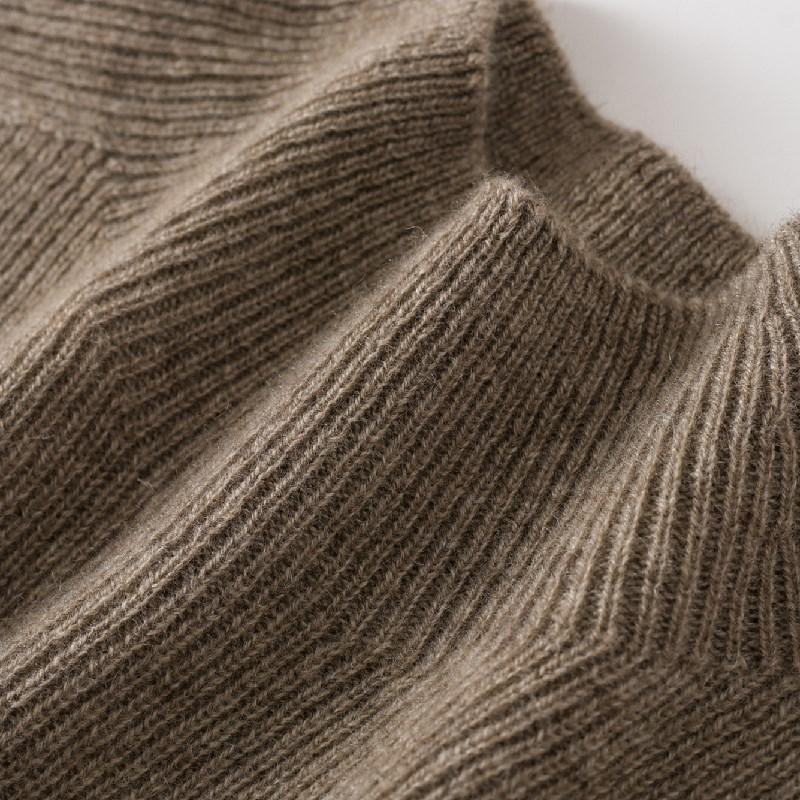 Women’s Slim-Fit Semi-High Neck 100% Pure Cashmere Sweater for Autumn/Winter