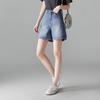 Cotton high waisted denim shorts for women in summer 2025, fashionable and versatile, slimming and wide leg pants