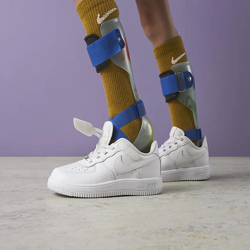 Nike Force 1 Low EasyOn PS Triple White Kids Sneakers FN0237-111