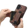 SUTENI H13 For iPhone 16 Case Litchi Texture Leather+TPU+PC Cover with Card Holder Kickstand