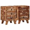 VidaXL Bedside Table 2 Pcs 37x32x50 Cm Solid Reclaimed Wood, Bedside Cabinet, Bed Cabinet, Side Table 4104518