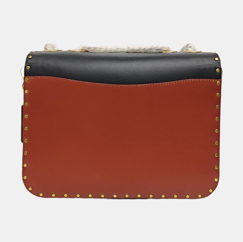 [Pre-Owned] Madison Camellia Metal Buckle Studded Decorated Small Square Bag - Very Good #1EG2SLB