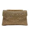 Dame Glitrende Rhinsten Glitter Clutch Taske Aftenhåndtaske Skuldertaske til Bryllupsfest Bal Crossbody Taske Med Kæde Aften Taske til Kvinder