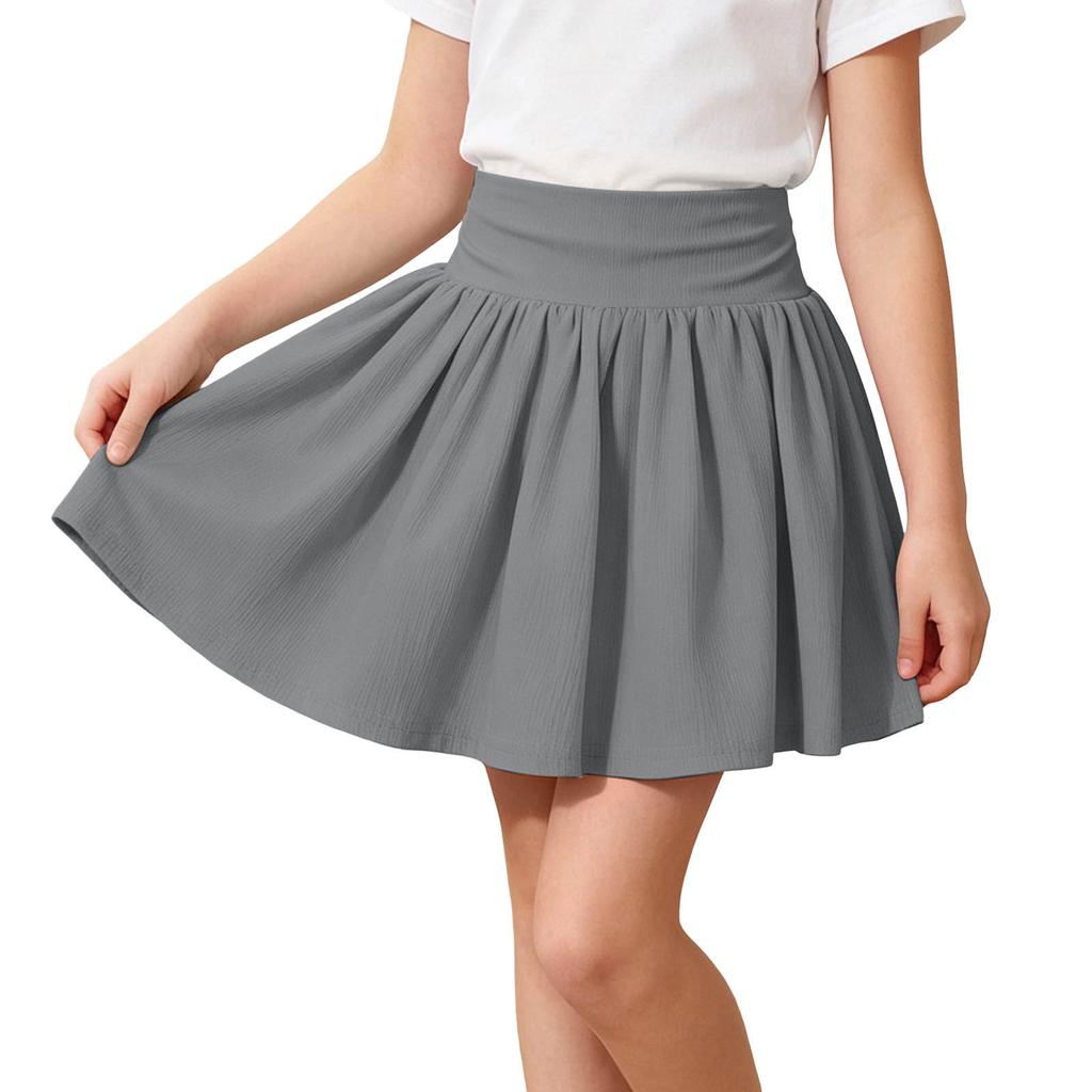 Girls High Waist Tennis Skirt Athletic Skirt Lightweight Stretchy Yoga Skirt Pleated Sports Skirt for Kids Activewear