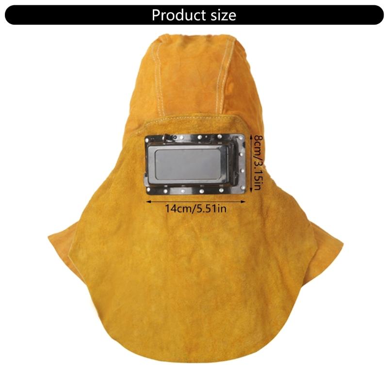 Lightweight Leather Welding Mask Complete Coverage Adjustable Welder Hood For Metalworking And Industrial Welding Safety