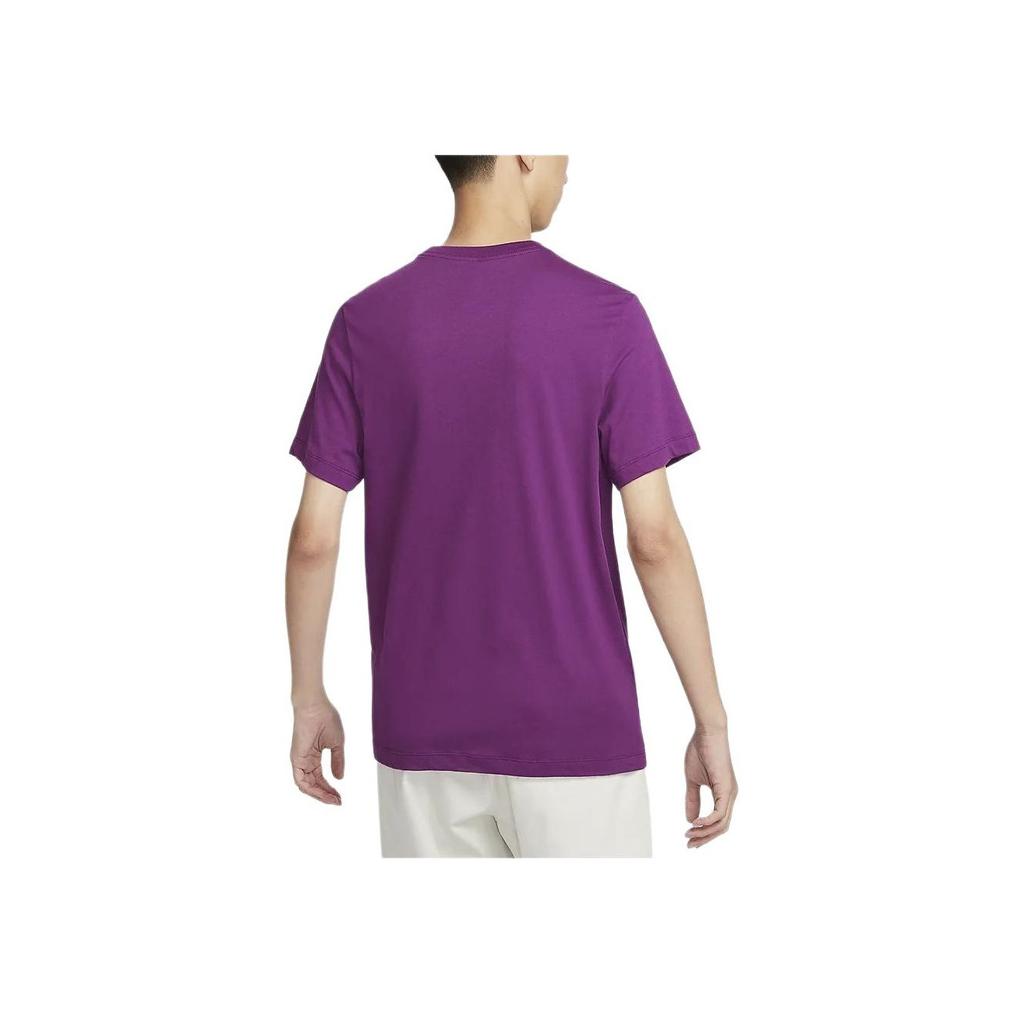 Nike Sportswear Club Soft Cotton Solid Color Crew Neck Casual Short Sleeve Breathable T-Shirt Men T-Shirts Tech-Purple AR4999-504