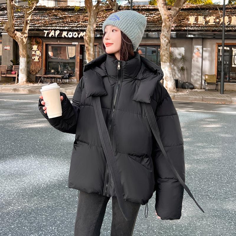 Winter Thickened Short Cotton-padded Clothes Girls New Fashion Loose Cotton-padded Clothes Student Bread Versatile Cotton-padded Jacket