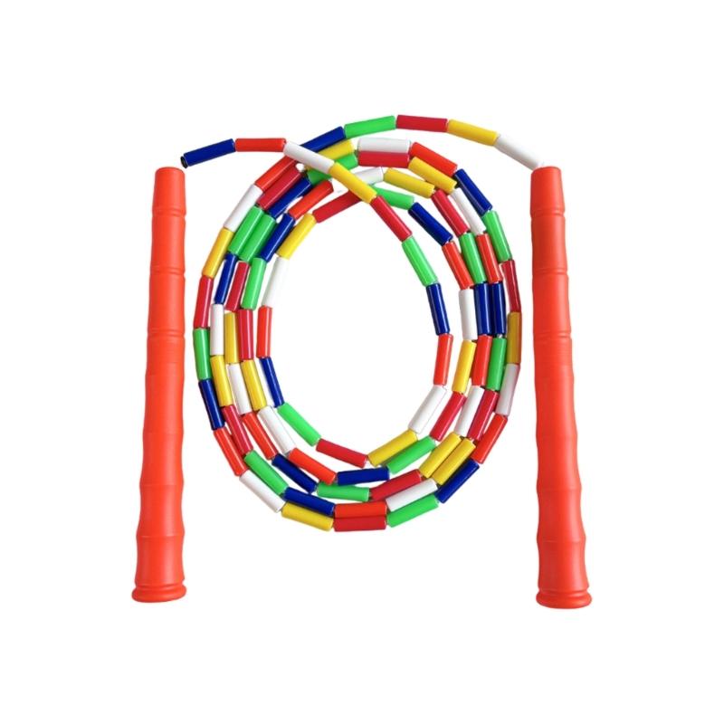 Childs Safe Skipping Rope Colorful Rotating Beads Regulable Handle Rope for School Home Exercises