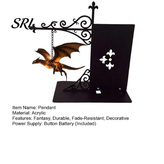 Harz Drachenfigur Magische Fliegende Bücherregal Lampe, Warmes Hängendes Nachtlicht, Fantasy Roman Fan Geschenk Leseecke Dekoration, Einzigartig für Liebhaber