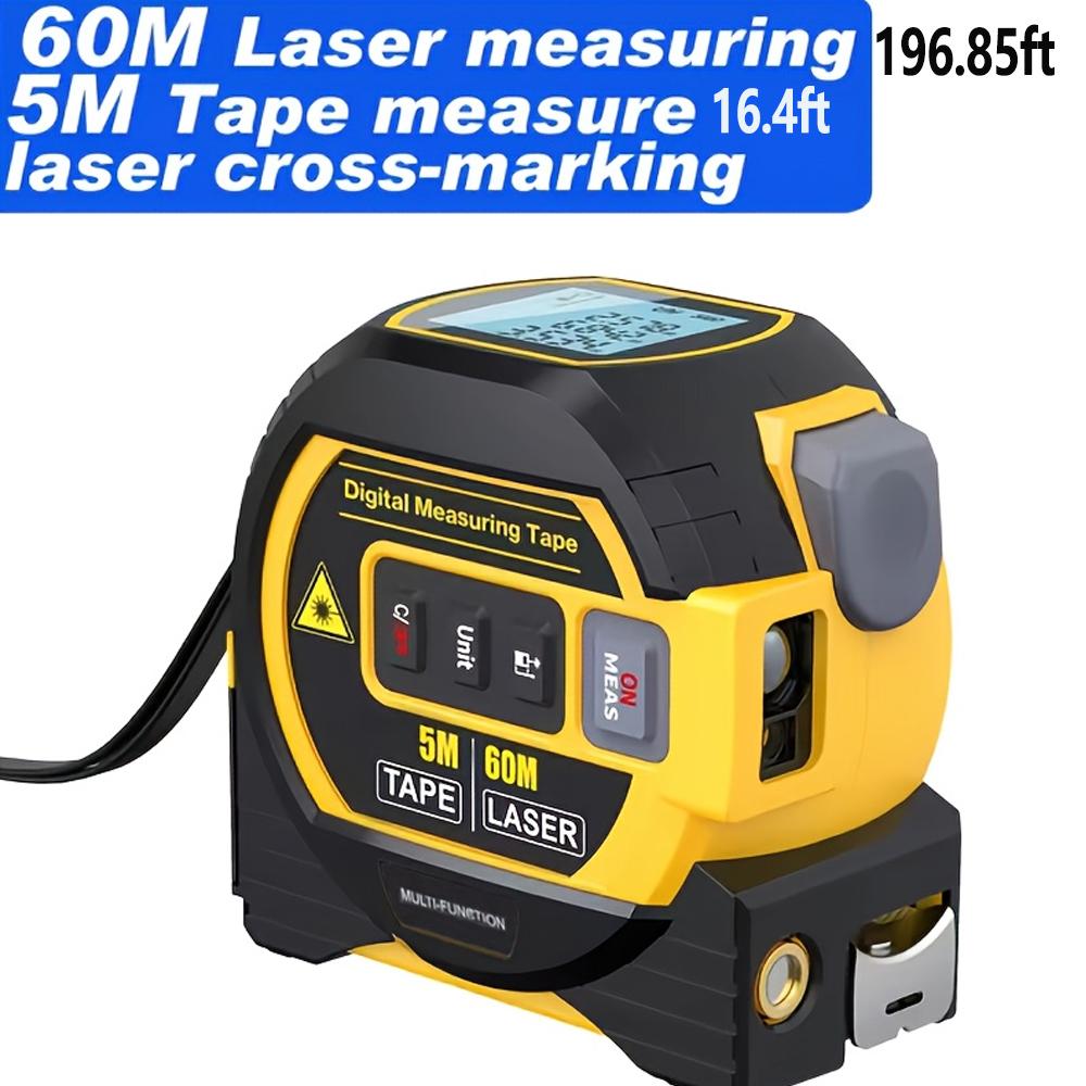 3-in-1 Tape Measure Laser Rangefinder with LCD Display Backlight Rangefinder Building Measurement device.Battery Not Included