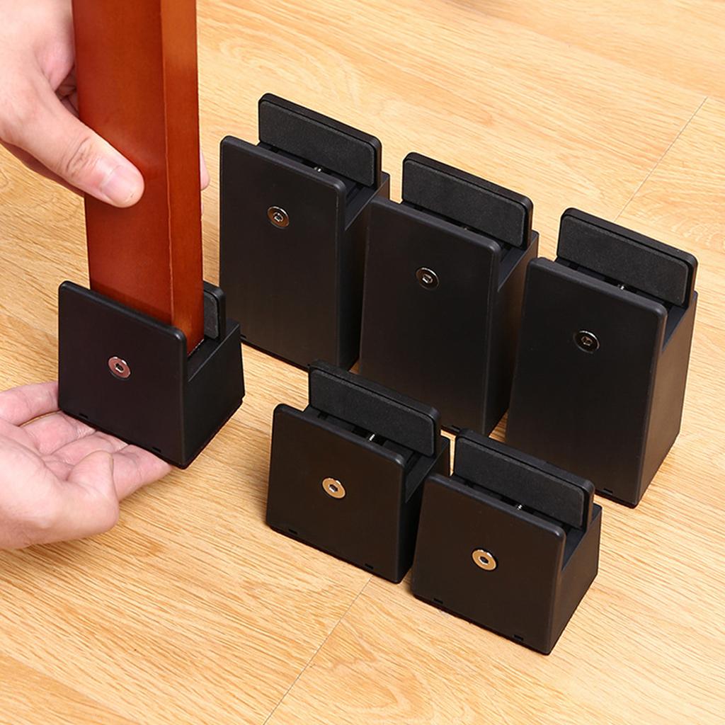 4Pieces Practical Furniture Risers 2Inch Height Adjustable Bed Leg Extenders Convenient for Small Space Daily Use