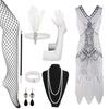 Hot Sale Vintage Sequins Tassel Dress Prom Evening Dress Accessories Set
