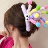 Funny Plush Hair Claw Furry Barrette Crab Headwear Winter Hair Clip Cartoon Eyes Cute Sweet Hairpin Women Girl Hair Accessory