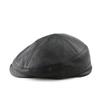 Men's Genuine Goat Leather Newsboy Beret - Trendy Spring/Autumn British-American Fashion, Thin Style for Middle-Aged.