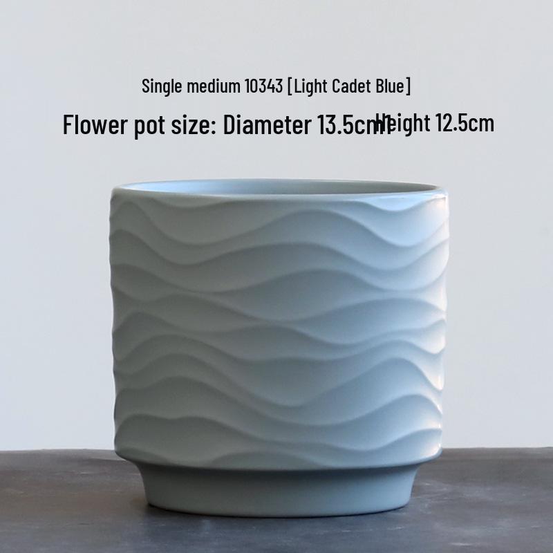 Nordic Minimalist Ceramic Flower Pot with Tray for Phalaenopsis, Orchid, and Succulent Plants
