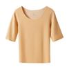 Velvet-Lined Seamless Women's Tops: Warm Half-Sleeve, Five-Quarter Sleeve, and Three-Quarter Sleeve Silk Options.