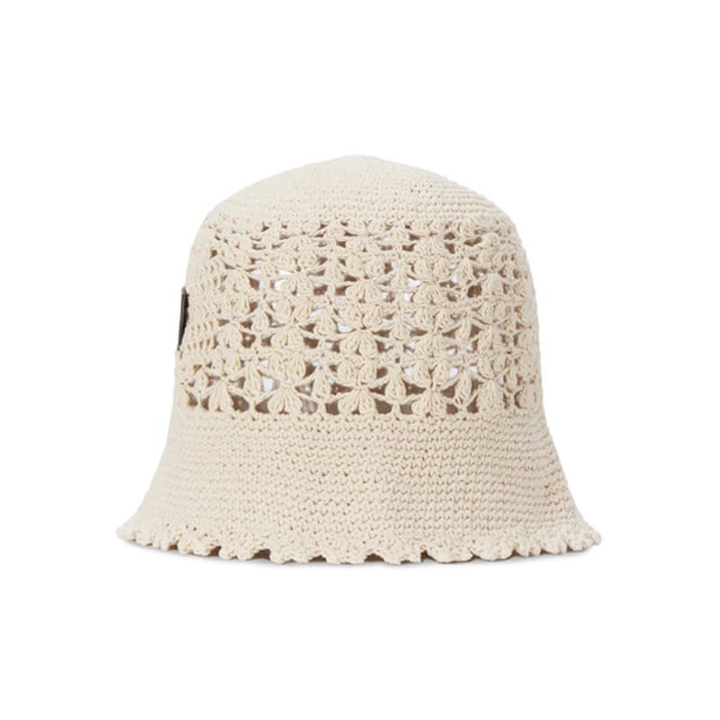 VARZAR VA Plate Crochet Bucket Hat Ivory