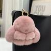 Mini Cute Real Rex Rabbit Fur Bunny Keychain Toy Doll Keyring Tote Bag Charm 10CM Fur Rabbit Keychain Car Bag Pendant