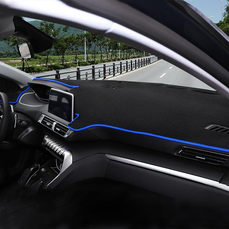 Auto Armaturenbrett Abdeckmatte Vermeiden Sie Lichtpolster Anti-UV Teppiche für Peugeot 3008 5008 GT Hybrid 2016 2017 2018 2019 2020 2021 2022 2023