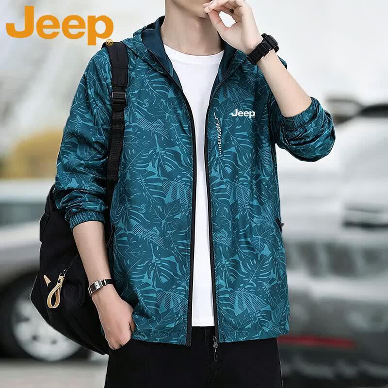 Jeep Men's Hooded Lightweight Sun Protection Fishing Jacket