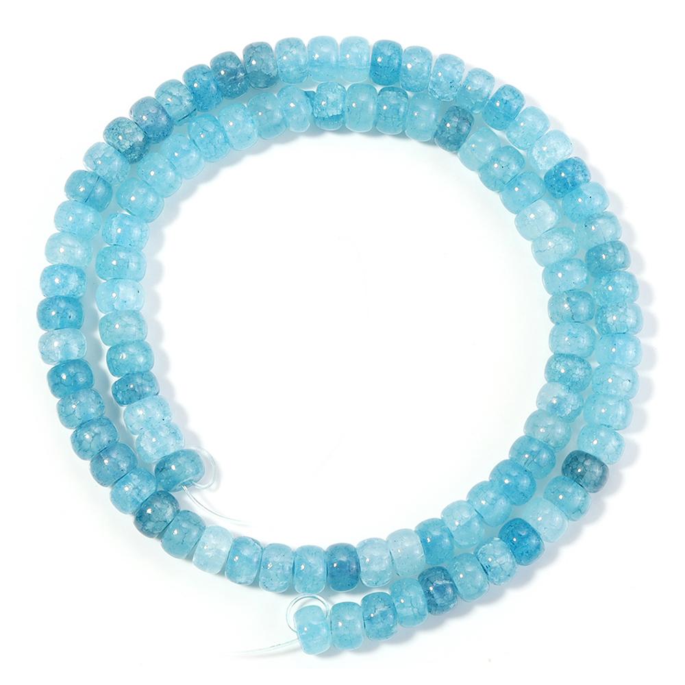 1 Strand Abacus Glass Beads Dual Color Mixed Crack Beads Spacer Beads For DIY Bracelets Keychain Charms Jewelry Making Supplies