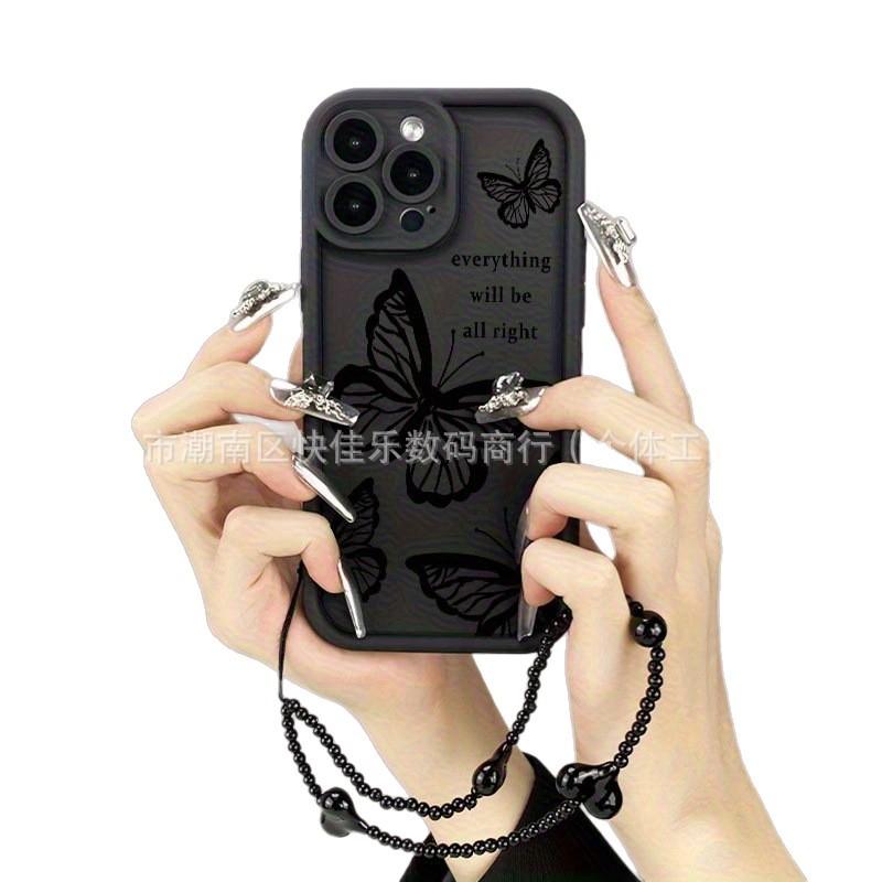 Black Butterfly Applies To Apple 17Pro Mobile Phone Case 11 New iPhone16Pro All-inclusive Anti-drop 13/14/15
