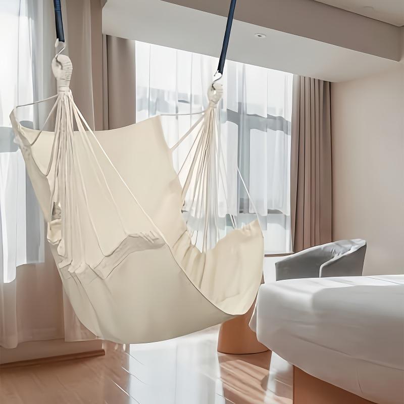 1Pcs Portable Fabric Hammock Swing Chair with Anti Rollover Storage Bag for Indoor Outdoor Garden Patio Dormitory Leisure