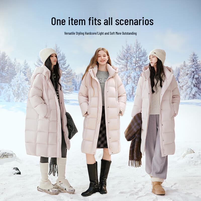 Women's Puffy Mid-Length Hooded Down Jacket