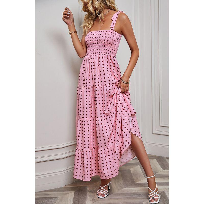 

Сексуальное платье-халтер в отпускном стиле Сексуальное платье-слинг без спинки в праздничном стиле с большим подолом Pollen printing point XXL