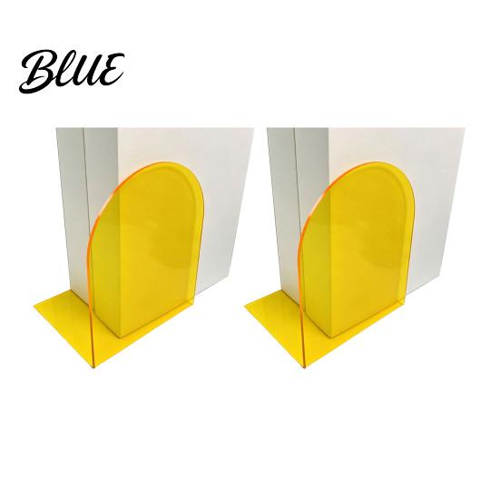 Acrylic Bookends for Shelves 1 Pair Bookends Clear Book Ends Holders Shelves Decorative Arch Home Library Storage Supplies Stopper Bookshelf