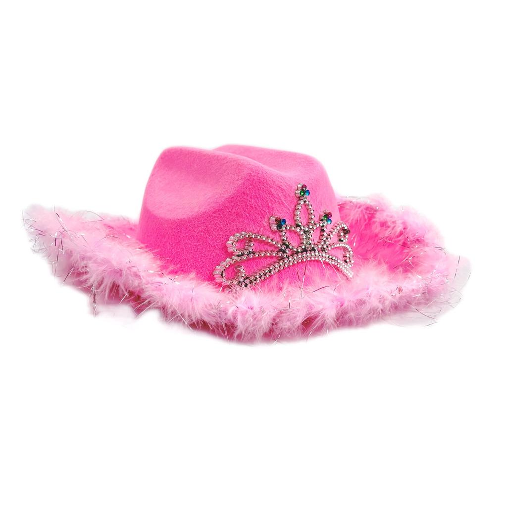 Pink Cowgirl Hat Tiara Cowboy Hat Dress Up Costume Clothes for Kids Pretend Play Party Favors Western Cowboy Hat for Boys Girls
